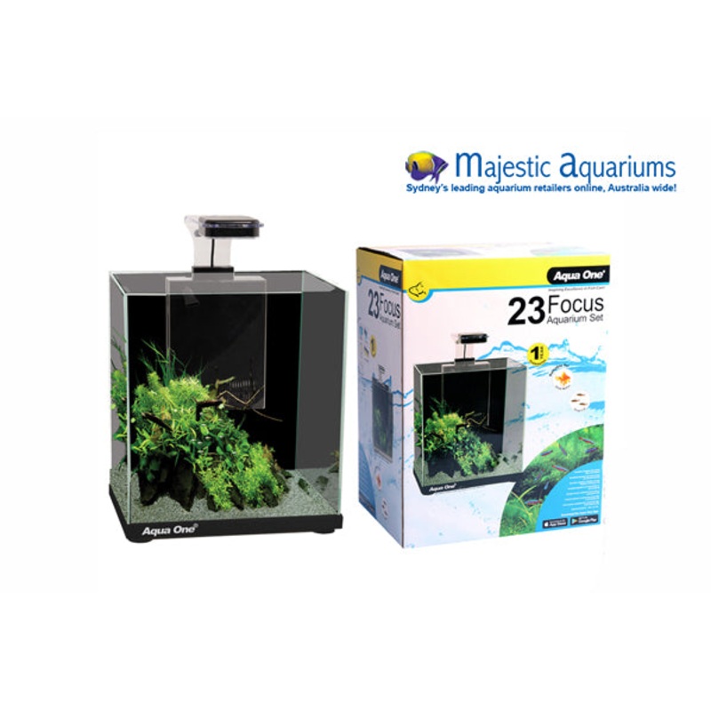 Aqua One Focus 23 Glass Aquarium 23L 30L X 22D X 41cm H (black)
