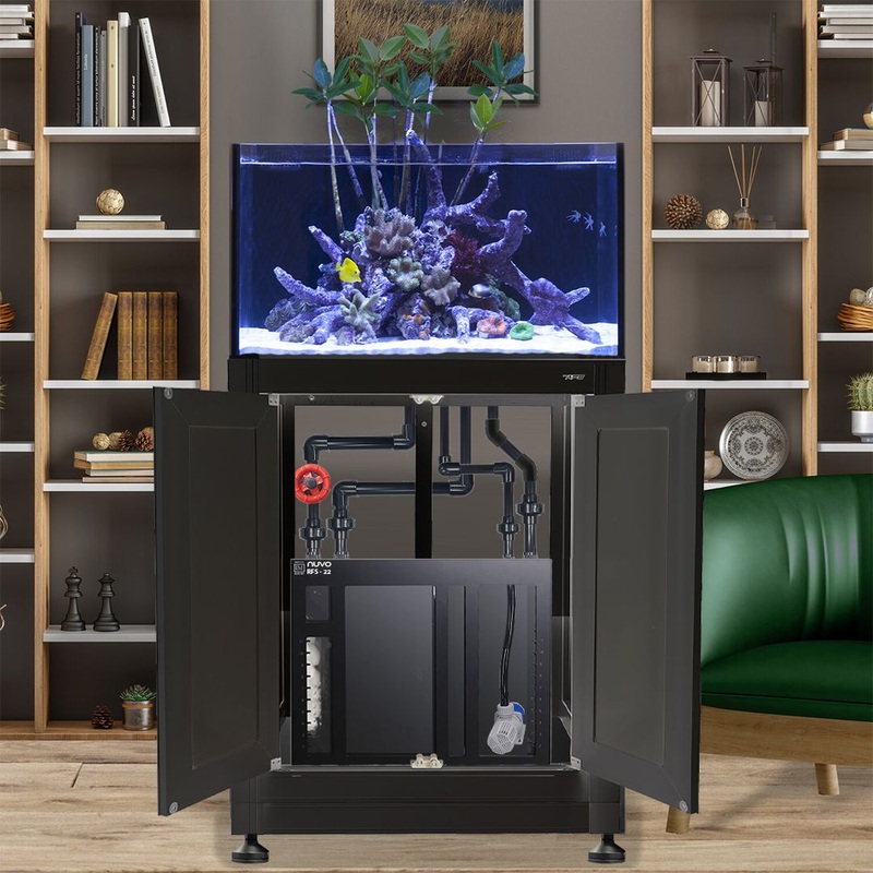 INT 50 Gallon Lagoon Aquarium Complete Reef System  Black