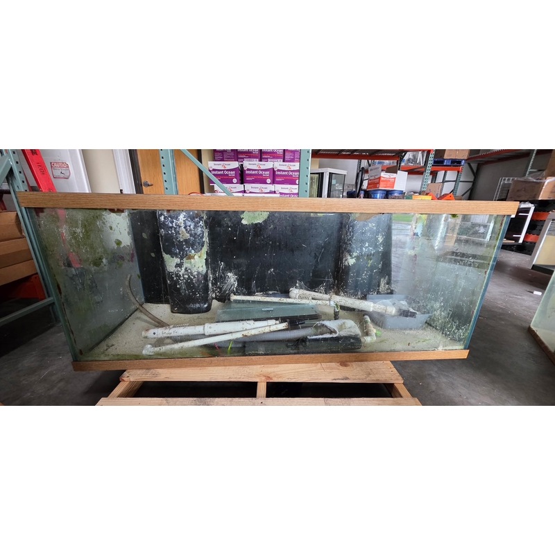 USED 210 Gallon Aquarium with Oak Stand and Canopy