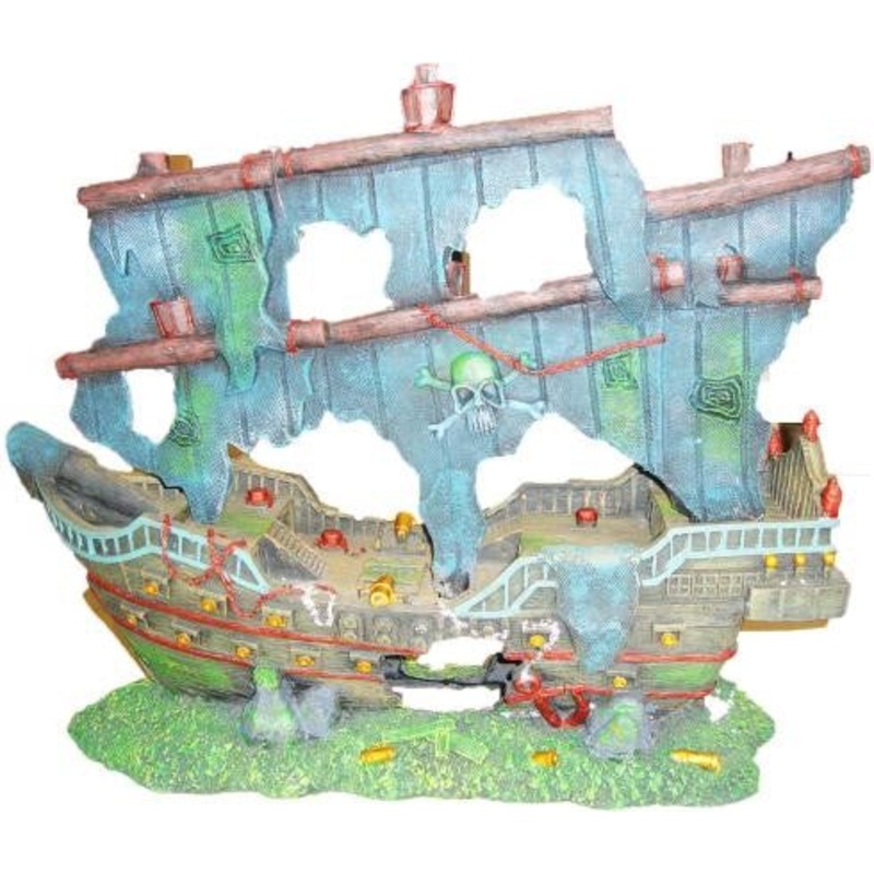 AQUARIUM DECOR PIRATE SHIP