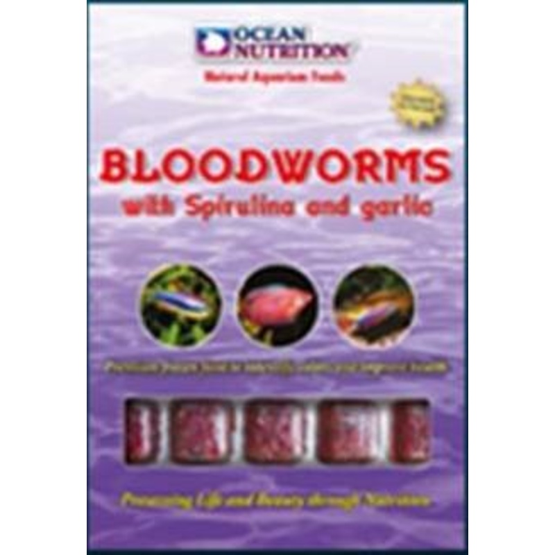 BLOODWORMS WITH SPIRULINA & GARLIC CUBE TRAY 100G