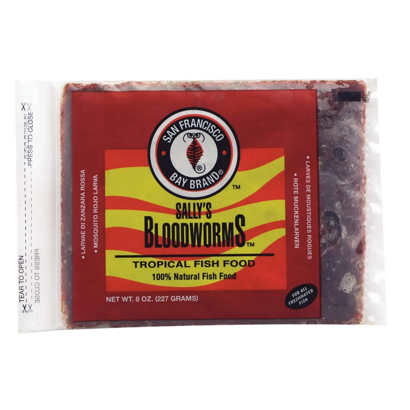 San Francisco Bay Brand - Frozen Food - Frozen Bloodworms Flat Pack 8oz