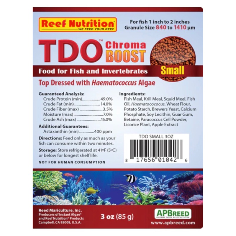 TDO Chroma Boost Pellet  3oz/Small