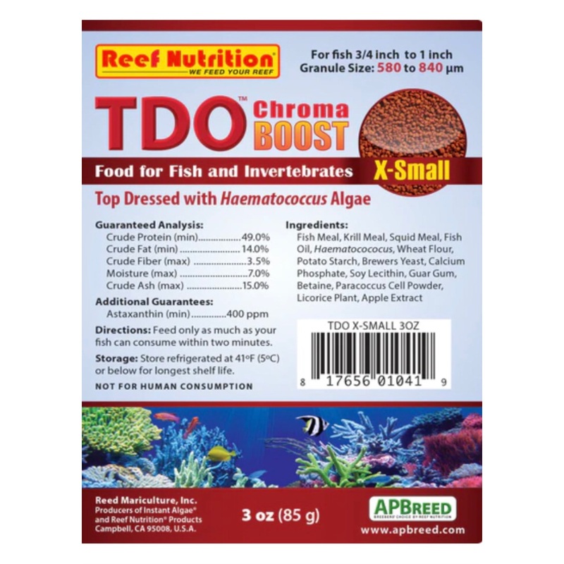 TDO Chroma Boost Pellet  3oz/X-Small