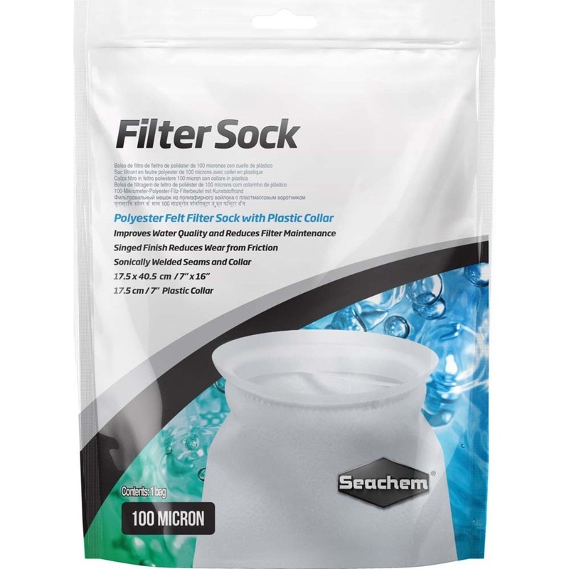 Seachem Filter Sock - 100 Micron - Plastic Ring