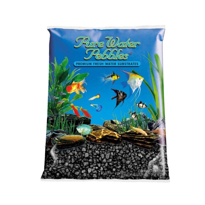 Pure Water Pebbles Premium Fresh Water Coated Aquarium Gravel Jet Black 5 LB