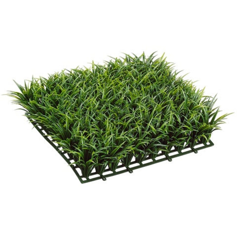12" Curly Grass Mat Green