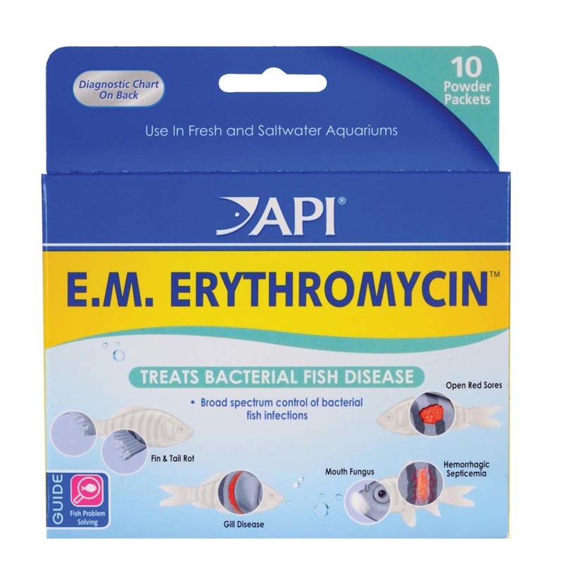 API E.M. Erythromycin Freshwater Fish Powder Medication 1ea/10 pk
