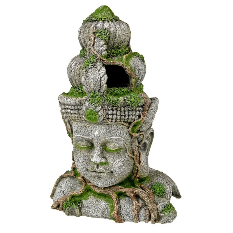 Cambodian Warrior Statue with Moss Grey/Green/Brown, 1ea/12 in, LG