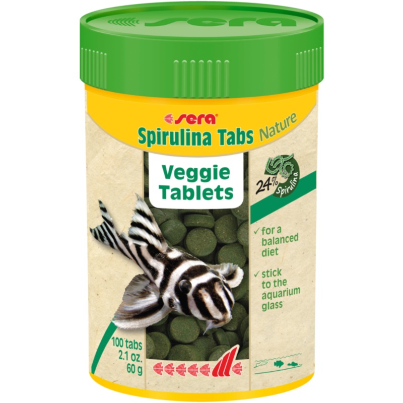 Sera - Spirulina Tabs - 100 tabs - 2.1 oz,. 60 gr.