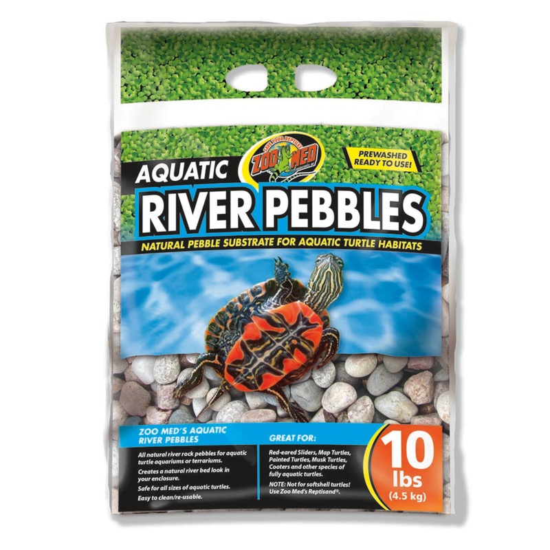 Zoo Med Aquatic River Pebble Substrate for Turtle Multi-Color 10 lb