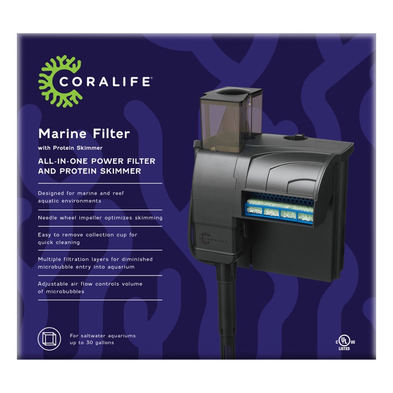 Coralife Marine Filter w/Protein Skimmer 1ea/30 gal