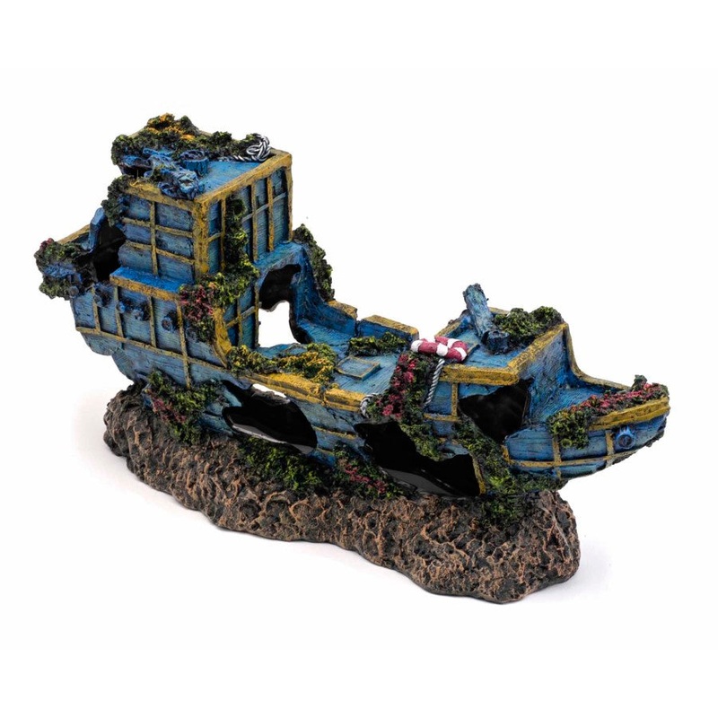 Penn-Plax Pirate Treasure Ship Aquarium Ornament Multi-Color, 1ea/3 in, SM
