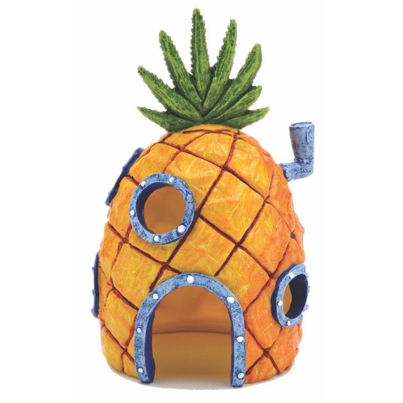 SpongeBob Pineapple Home Aquarium Ornament Orange, Grey, Green, 1ea/6 in