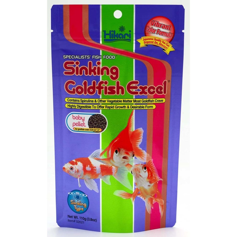 Hikari USA Sinking Goldfish Excel Pellets Fish Food 3.8 oz, Baby