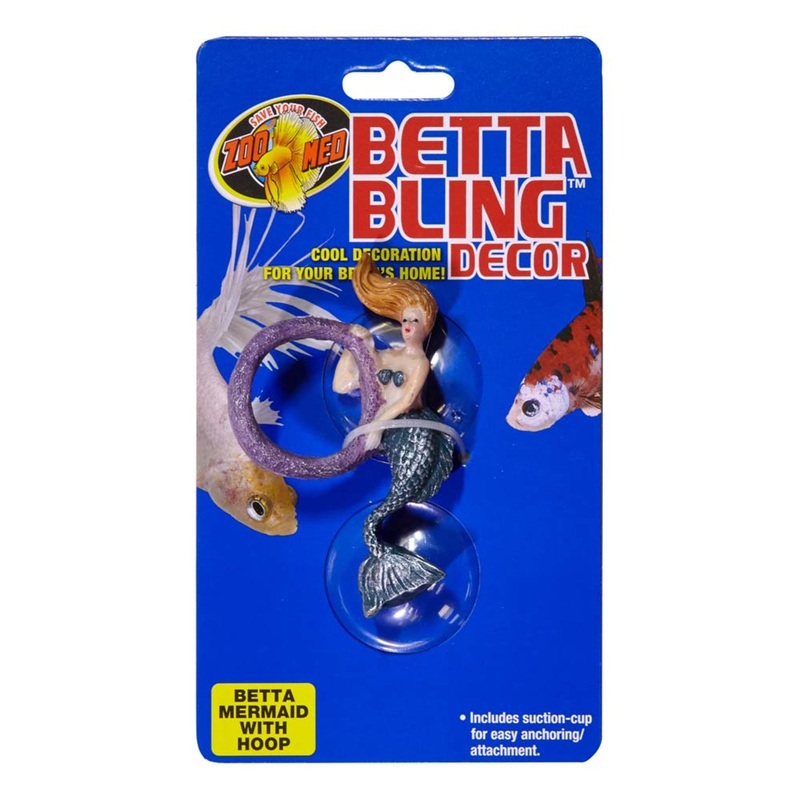 Betta Bling Mermaid Aquarium Ornament with Hoop