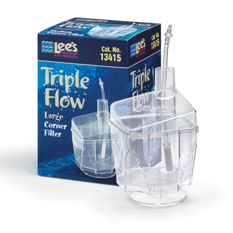 Lee's Aquarium & Pet Products Triple-Flow Corner Filter