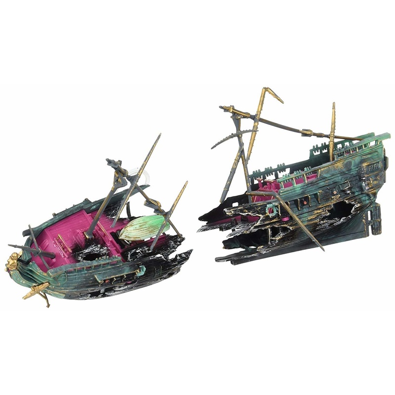 Split Shipwreck Air Aquarium Ornament