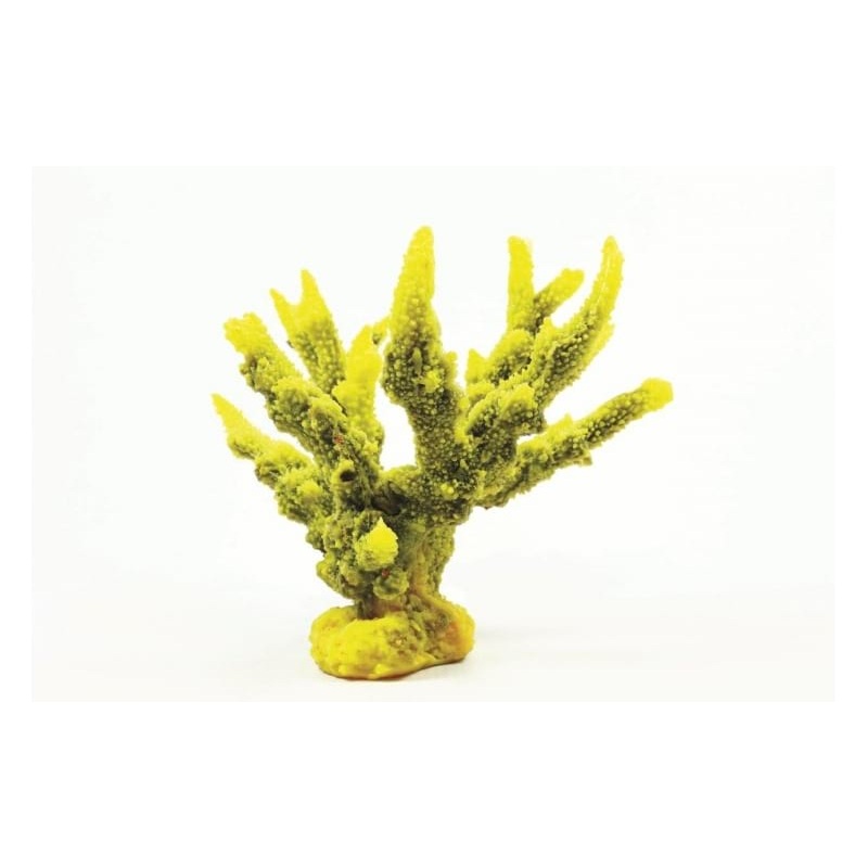 Natureform Coral Staghorn Branch Yellow/Purple Acropora sp. 20 x 16 x 16cm - 9776