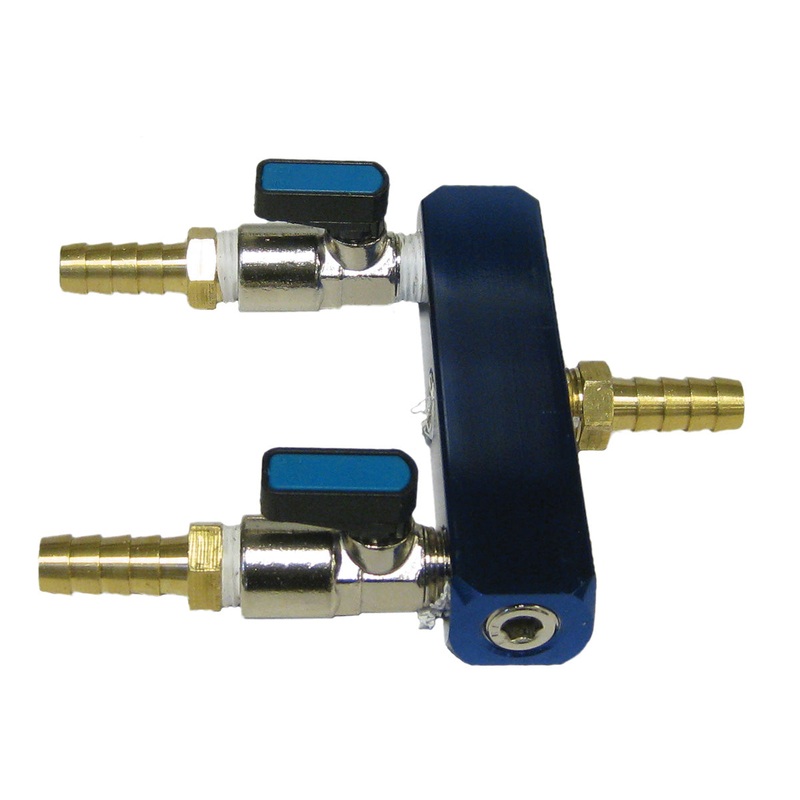 2 Way Splitter, 1/4" NPT x 3/8" Barbs