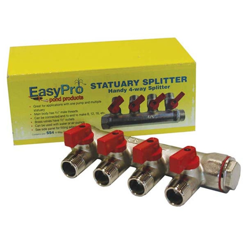 Statuary splitter 4-way  1/2" mpt outlets