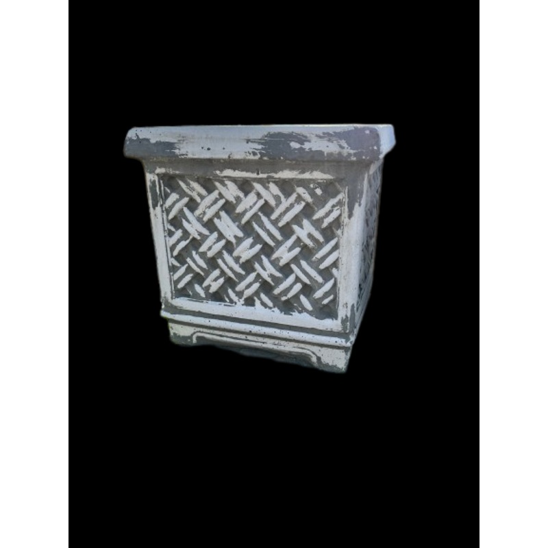 Concrete Woven Basket Flowerpot