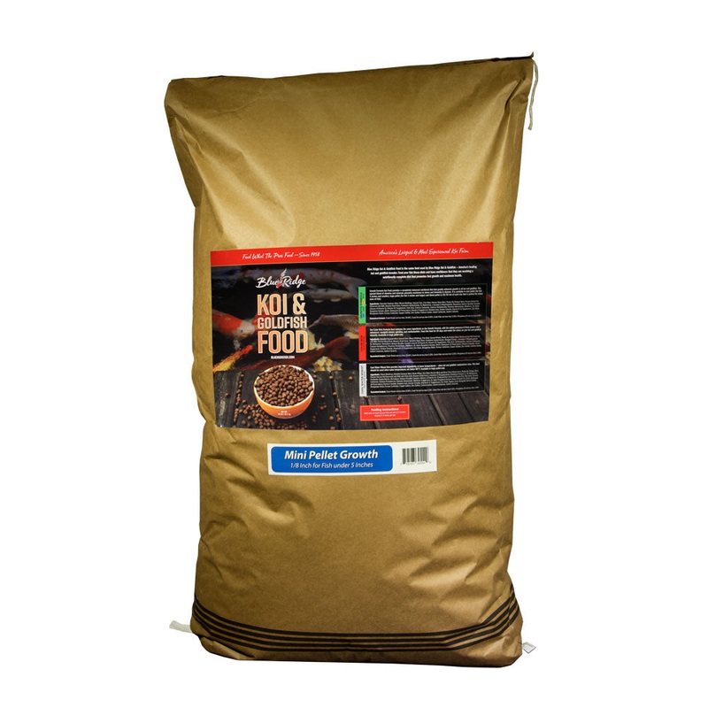 Blue Ridge Growth Formula Koi & Goldfish Food - Mini and Large Pellets