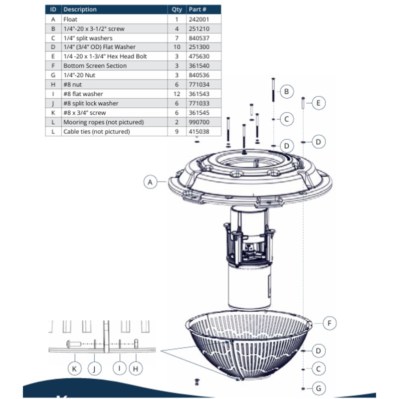 Kasco Replacement Parts of VFX Series Fountains