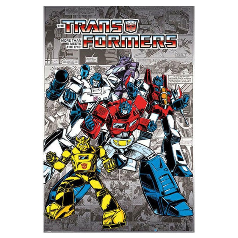 Affiche de bande dessine rtro de Transformers G1