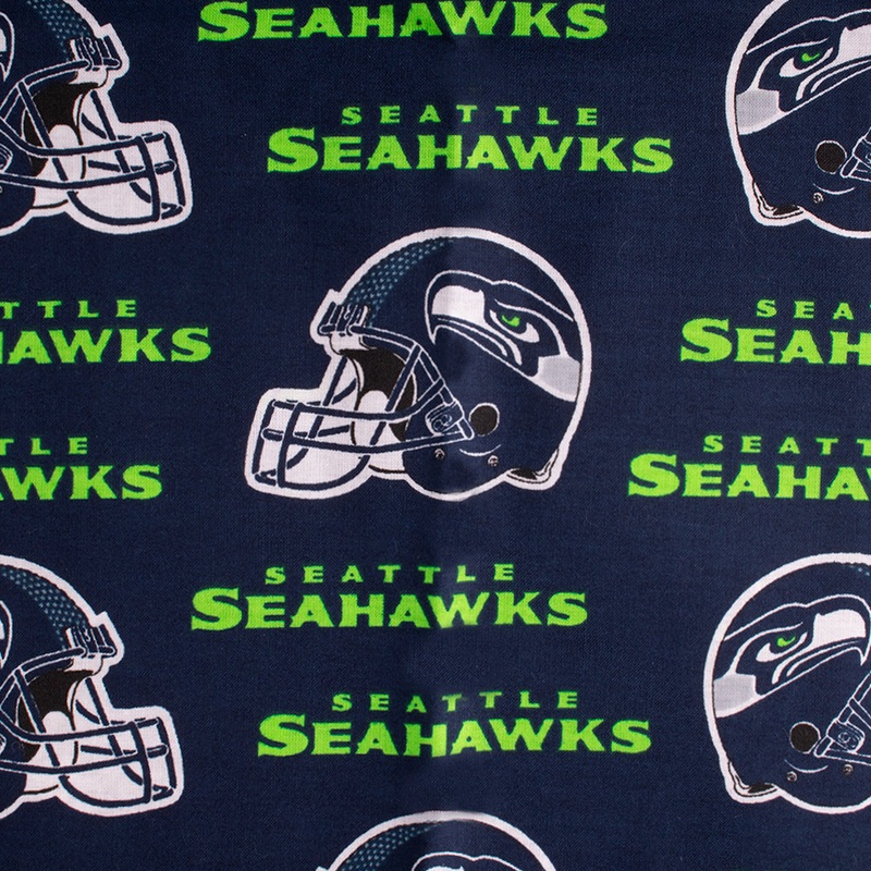 Seattle Seahawks NFL cotton prints - Logo - Blue
